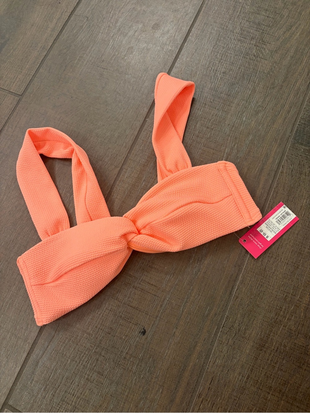 Xhilaration Coral Peach Knotted Bikini Top
